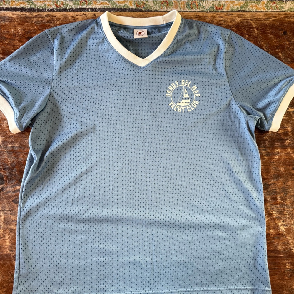 Men's Blue V-Neck Short Sleeve Tee